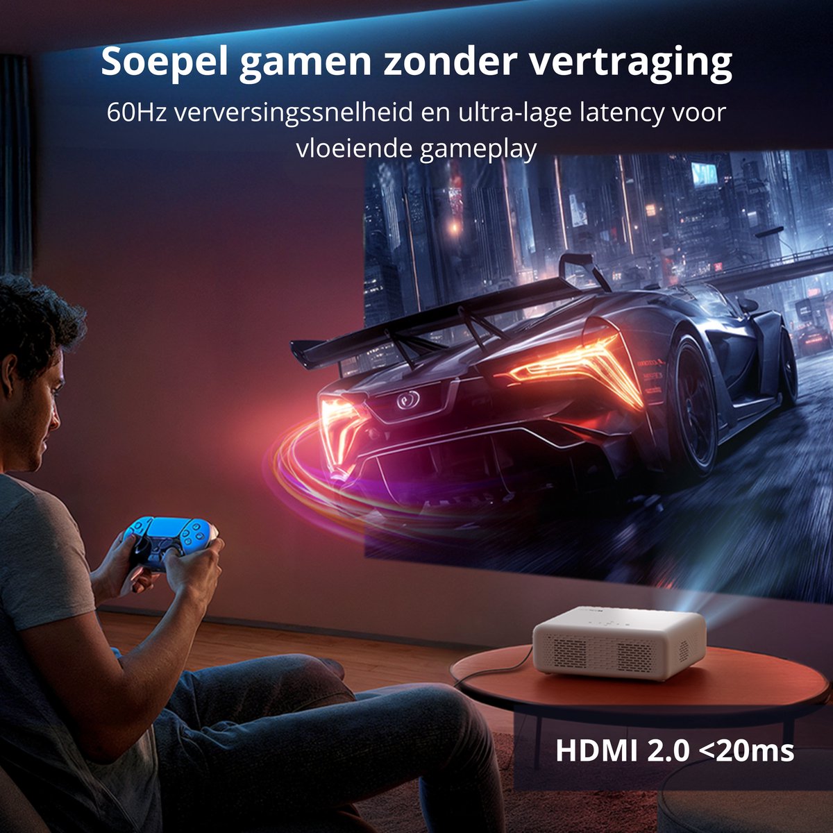 Aurzen EAZZE D1G – Mini Beamer – Full HD – Google TV – Wit - afbeelding 8