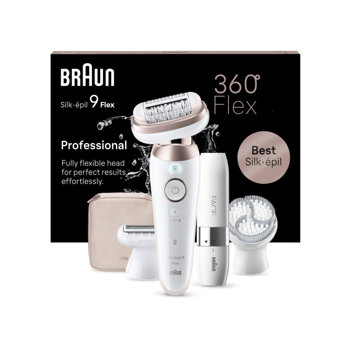 Braun Silk-épil 9 Flex Epilator 360 3D Wit/Rose Titan