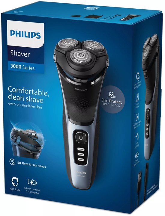 Philips Shaver Series 3000 S3243/12 – Elektrisch scheerapparaat – Stormblauw - afbeelding 11